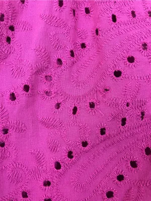 Evereve Magenta Eyelet Button-Front Blouse Size Medium thumbnail 6
