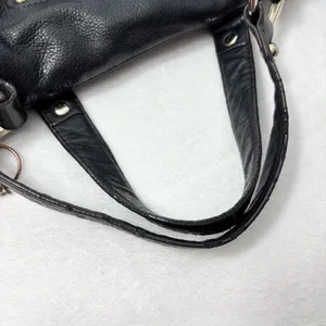 B Makowsky Large Black Genuine Leather Handbag‎ Lombard Satchel thumbnail 11