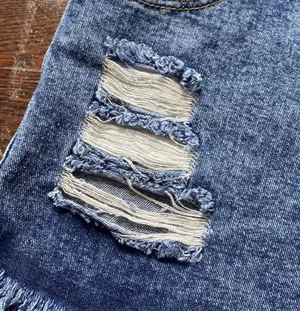 SheIn High Waisted Blue Jean Shorts thumbnail 4