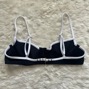 Pink By Frankies Bikinis Buttercup Bikini Top Swim Top Black White S thumbnail 4