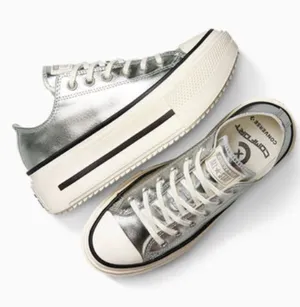 NEW CONVERSE  Chuck Taylor All Star Lift Double Stack Platform Metallic Sneaker thumbnail 1
