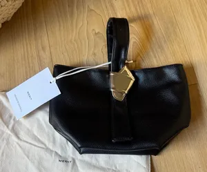 Merit x Brandon Maxwell Black Leather Clutch thumbnail 1