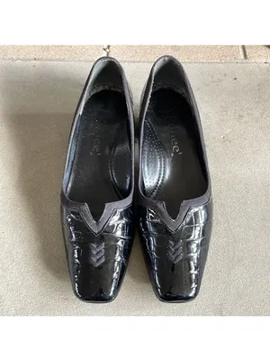 J. Renee black tortoise shell pattern heels sz 7 thumbnail 2