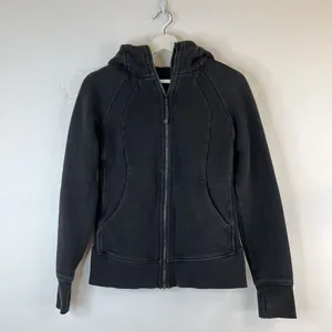Lululemon Size 6 Scuba Hoodie Light Cotton Fleece Classic Fit Embroidered Logo‎ thumbnail 4