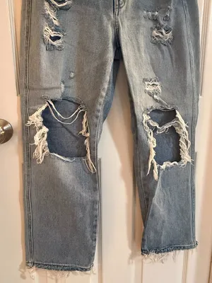 Flying Monkey 29 High Rise Straight Distressed Jean Denim thumbnail 4