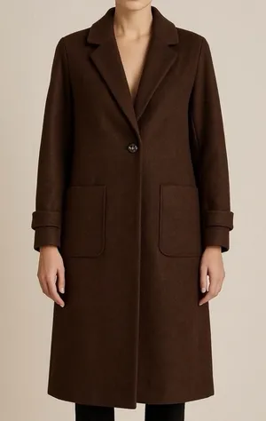 House of Harlow 1960 wool-blend long Overcoat Brown Size Medium Women's thumbnail 1