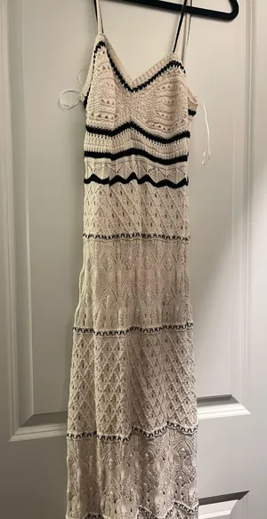 Nicole Miller Black and White Crochet Dress thumbnail 1