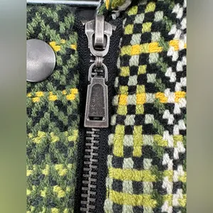 Mac & Jac‎ Green Plaid Belted Coat Asymmetrical Zip Snap Front Jacket Size XS thumbnail 5