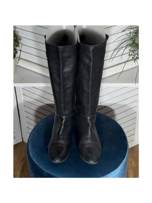Vintage Pirate Style Knee High Boots Genuine Leather Black Size 7 thumbnail 3