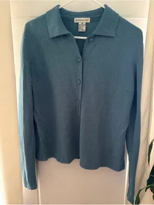 Richards & Jones Blue Button Up Cardigan Sweater Size M thumbnail 1