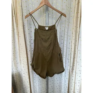 Billabong Wild Pursuit Adjustable Tie Front Straps Short Dungarees Romper M thumbnail 4