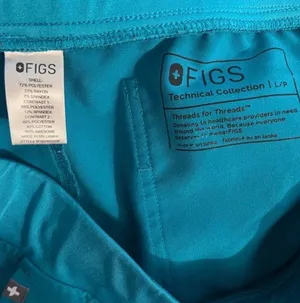 FIGS Technical Collection Teal Scrub Set | Top (M) + Jogger Pants (L/P) thumbnail 7