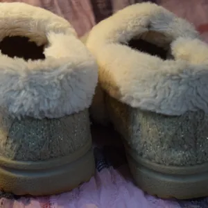 Skechers Cozy Lite Sparkle Knit Slippers, Tan, Size 6 thumbnail 5