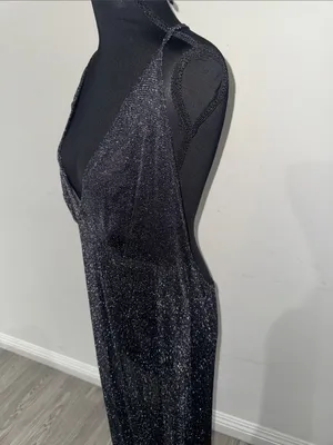 Daisy Black Sheer Sparkle Swim Coverup Maxi thumbnail 3