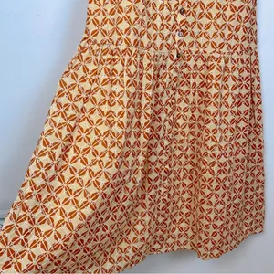 Lost + Wander Golden Dawn Orange Geometric Print Puff Sleeve Boho Maxi Dress S thumbnail 4