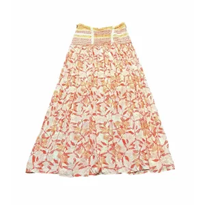 Free People Squared Off Convertible Maxi Skirt Size Small Multicolored Tie Side thumbnail 3
