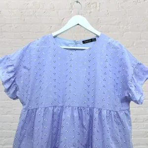 Boohoo Lavender Broderie Anglaise Eyelet Tiered Babydoll Dress 12 thumbnail 4
