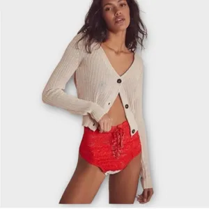 NWT Free People x Hah Hot as Hell We are HAH Top 2 Bottom‎ Cami Blood Orange XS thumbnail 3