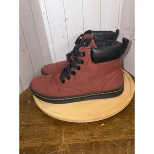 Dr.‎ Martens Shoreditch Canvas Boots Ankle Cherry Red Black Women's Size 6 US thumbnail 3