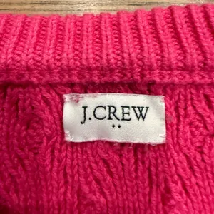 J.Crew Pink Cable Knit Sweater Cozy Barbiecore Clueless Aesthetic Women’s L thumbnail 5