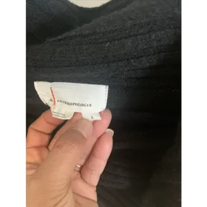 Anthropologie Black Draped Knit Sweater Women’s Large Long Sleeve thumbnail 2