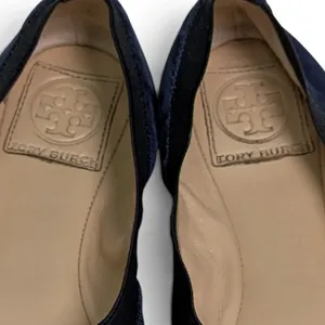 Tory Burch Caroline 2 Soho Lux Clare Blue Black Suede Ballet Flats US 8 Preowned thumbnail 8