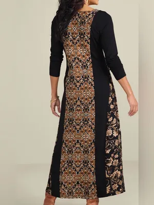NEW Soft Surroundings Priska Maxi dress in Autumn Tile Boho Artsy XL thumbnail 4