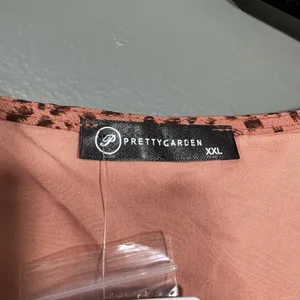 Pretty Garden NWT Pink Animal Print Tiered Maxi Dress - XXL - Women's Plus Size thumbnail 6
