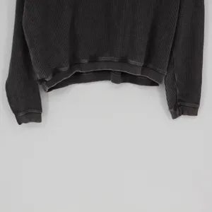 Aerie Women's Ribbed Cropped Hoodie Charcoal Gray Size Small Oversized Casual thumbnail 9