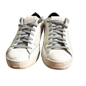 P448 John Pearl Silver Glitter Leather Low Top Sneakers Size 38 / US 7.5 thumbnail 7