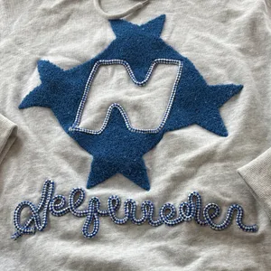 Aelfric Eden Cream Hoodie with Blue Appliqué thumbnail 2