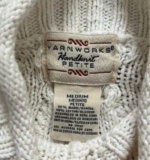 Vintage Yarnworks: Bubbleknit White Turtleneck Sweater thumbnail 4