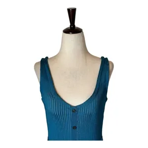 Rachel Roy Dress Women Small Blue Ribbed Knit Button Front Sweater Sheath‎ NWT thumbnail 4