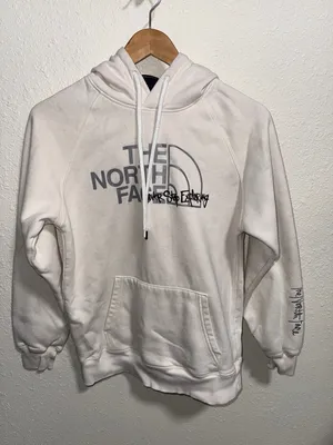 The North Face Womens Cream Never Stop Exploring Graphic Hoodie Sweatshirt Small thumbnail 5