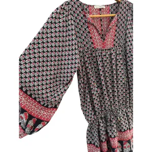 Ulla Johnson Bazaar Silk Mini Blouson Dress Light Indian Floral Print Size 2 thumbnail 12