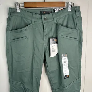 5.11 Tactical Wyldcat Pant Womens 10 Long Thyme Green Skinny Moto Zip NWT thumbnail 4