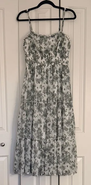 Floral Sage Green Maxi Dress thumbnail 1