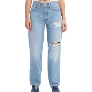 Levi’s ’94 Baggy Destructed Jeans Light Wash High Rise Straight Leg Size 25 x 31 thumbnail 3