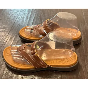 Coface Size 9 Flip Flop Sandals Brown‎ Orthotic Arch Support Yoga Mat Sole NEW thumbnail 2