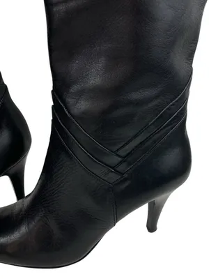 -Sean Ling Nigiri Boots Womens Sz 5.5 Black Buttery Soft Leather Heeled Pull On thumbnail 6
