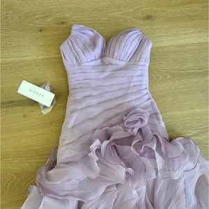 Azazie Mazi Dress Ruffled Sweetheart Neck Christabelle Size US 00 Lilac thumbnail 2