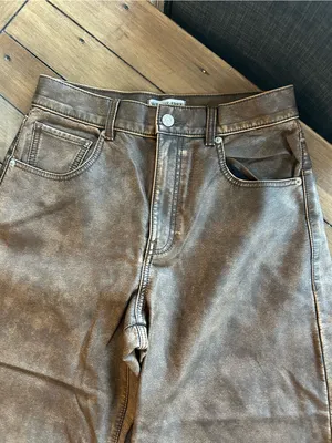 Free People We the Free Misha Barrel Vegan Brown Pants 28 thumbnail 6