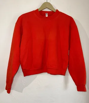 Los Angeles Apparel Heavy Fleece Crewneck Sweatshirt Red XS thumbnail 1