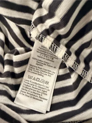 NWOT Madewell Size S Gray Stripe V Neck Short Sleeve Slub Cotton Tee Shirt thumbnail 9