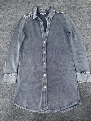 PBJ Blues Snap Tunic Cardigan - Denim Indigo thumbnail 1