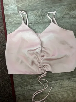 Aritzia Wilfred Blush Pink Satin Ruched Cami Top thumbnail 5