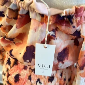 New Vici Floral Smocked Off the Shoulder Dress XS thumbnail 7