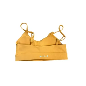 WILO The Label‎ Mustard Yellow Ribbed Sports Bra XS Adjustable Straps Activewear thumbnail 2
