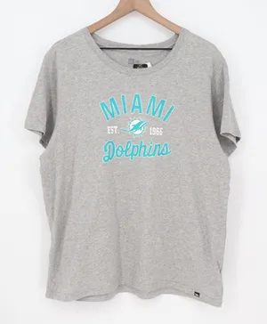 New Era Miami Dolphins NFL Womens XXL T-Shirt Gray Graphic Tee thumbnail 1