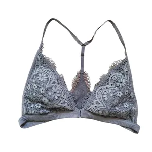 Victoria's Secret Lace Bralette Women Small Bra Front Close Racerback Gray Flirt thumbnail 4